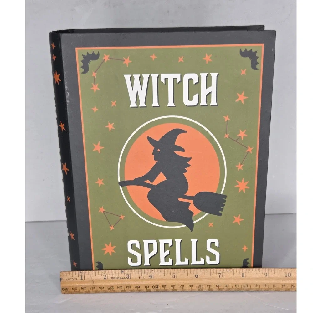 Halloween Witch Spells Decorative Faux Book Stack Storage Box